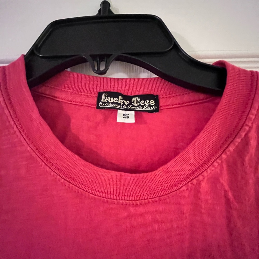Lucky Brand Graphic Skull and Flowers Tee.  Red. Size Small. - Picture 6 of 8